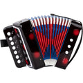 Acordeon Pentru Copii, Acordeon Jucarie pentru Educatie Timpurie, 7 butoane 2 bass, Acordeon Instrument Muzical pentru Copii, 18 x 17 x 10 cm, Negru