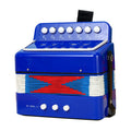 Acordeon Pentru Copii, Acordeon Jucarie pentru Educatie Timpurie, 7 butoane 2 bass, Acordeon Instrument Muzical pentru Copii, 18 x 17 x 10 cm, Albastru