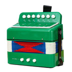 Acordeon Pentru Copii, Acordeon Jucarie pentru Educatie Timpurie, 7 butoane 2 bass, Acordeon Instrument Muzical pentru Copii, 18 x 17 x 10 cm, Verde