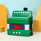 Acordeon Pentru Copii, Acordeon Jucarie pentru Educatie Timpurie, 7 butoane 2 bass, Acordeon Instrument Muzical pentru Copii, 18 x 17 x 10 cm, Verde