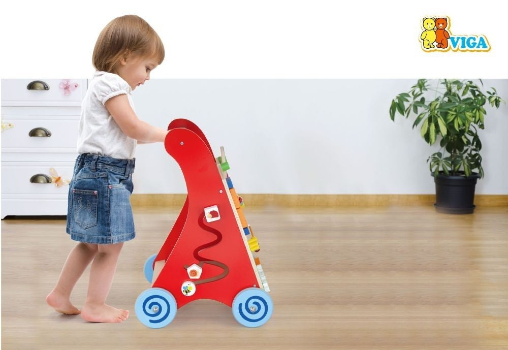 Antemergator Viga, cu activitati tip montessori, rosu