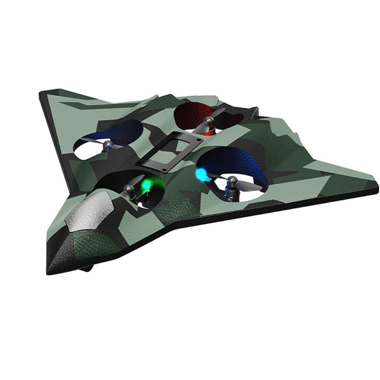 Avion de Lupta cu Telecomanda, Tip Drona, din EVA (Spuma), incarcare USB, 2.4 GHz, Rotire 360°, Zbor pana la 100 m, Model Army, Verde