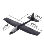 Avion Zburator, Tip Planor, 83 cm Lungime, +3 Ani, din Polistiren, Aruncare 10 - 30 m, Negru
