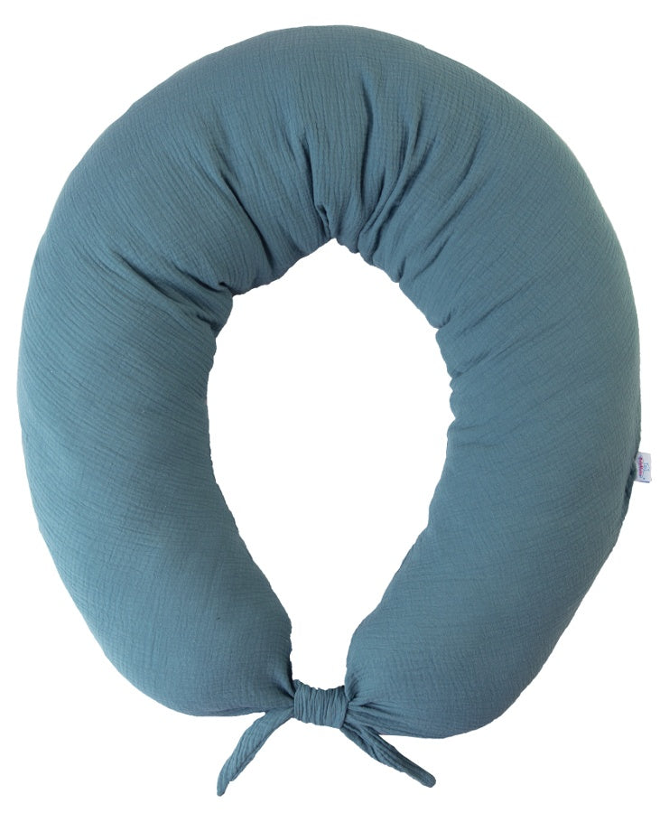 BABYMATEX Moon- Perna pentru alaptare muselina , culoare albastru ocean, 260 cm