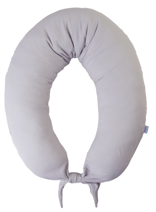 BABYMATEX Moon- Perna pentru alaptare muselina , culoare gri deschis, 260 cm
