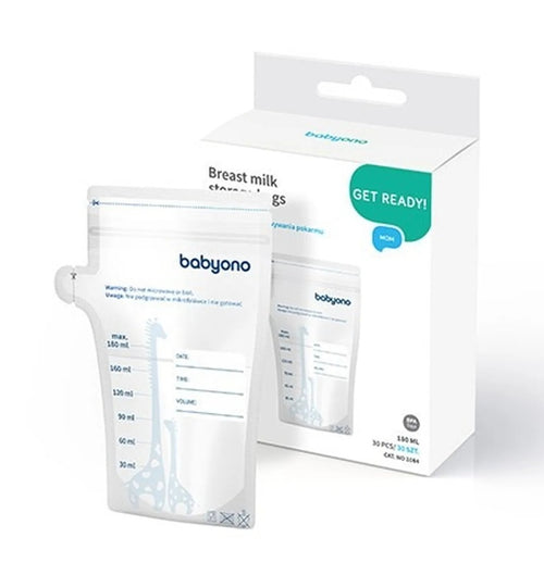 Babyono, pungi pentru stocarea laptelui matern, 180 ml, 30 buc.