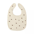 Baveta in Forma de U, din Bumbac, pentru Copii 0-12 Luni, Rezistenta la Apa, cu Capse, Model cu Stelute, 21x30 cm, Crem