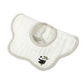 Baveta Tip Floare, din Bumbac, pentru Copii 0-12 Luni, Rezistenta la apa, 8 Straturi, Model Tricotat cu Panda, 26 x 29 cm, Alb