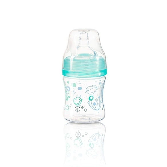 Biberon din plastic cu gat larg, 120 ml, Babyono, Verde