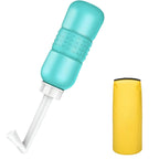 Bideu Portabil pentru Igiena Intima, Postpartum/ Postoperator, 450 mL, cu Capac si Husa Galbena, 29.5x7 cm, Culoare Recipient Verde