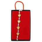 Bratara pentru Copii, Jolie, Argint 925, Model Fluture, cu Email si Zirconiu, 22 cm/4.4g Argintiu/Galben