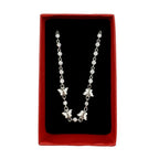 Bratara pentru Copii, Jolie, Argint 925, Model Fluture, cu Email si Zirconiu, 22 cm/4.4g Argintiu/Alb