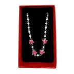 Bratara pentru Copii, Jolie, Argint 925, Model Fluture, cu Email si Zirconiu, 22 cm/4.4g Argintiu/Rosu aprins