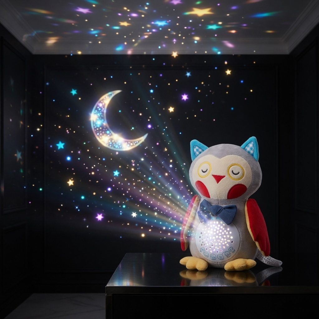 Bufnita De Plus Interactiva Pentru Copii Cu Proiectie Luminoasa Si Muzica, Copii 0+ Luni, Multicolor