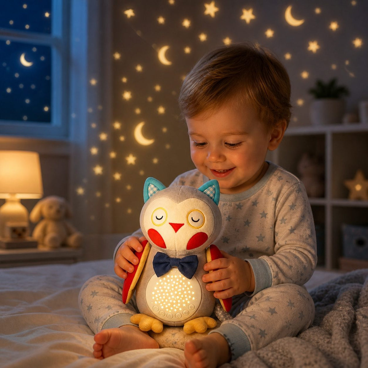 Bufnita De Plus Interactiva Pentru Copii Cu Proiectie Luminoasa Si Muzica, Copii 0+ Luni, Multicolor