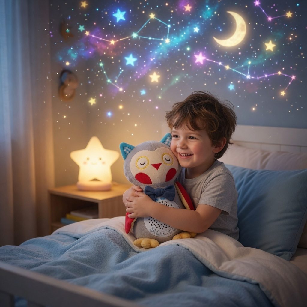 Bufnita De Plus Interactiva Pentru Copii Cu Proiectie Luminoasa Si Muzica, Copii 0+ Luni, Multicolor