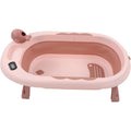 Cada de Baie, pentru Copii 0 luni - 6 Ani, cu Termometru, Pliabila, Perna Suport Inclusa, din Plastic, 81.5 x 49 x 21.5 cm, Roz