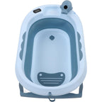 Cada de Baie, pentru Copii 0 luni - 6 Ani, cu Termometru, Pliabila, Perna Suport Inclusa, din Plastic, 81.5 x 49 x 21.5 cm, Albastru