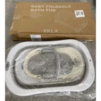 Cada de Baie Pliabila, cu Suport, Indicator de Temperatura, 0-8 Ani, din PP+TPR, 45 l Capacitate, 80 x 50 x 23 cm, Gri