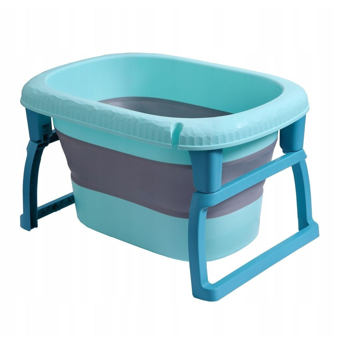 Cada Pliabila pentru Baie, din PP+TPE, pentru Copii 0-6 Ani, cu Picioare, Suport de Sezut, Scurgere Etans, 48.5x25x72 cm, Albastru