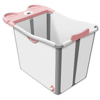 Cada Pliabila pentru Baie, din PP+TPE, pentru Copii +6 Luni, Model Ursulet, Scaun de Interior, Detasabil, 82 x 50 x 54 cm, Roz
