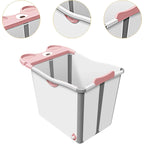 Cada Pliabila pentru Baie, din PP+TPE, pentru Copii +6 Luni, Model Ursulet, Scaun de Interior, Detasabil, 82 x 50 x 54 cm, Roz