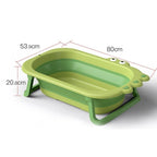 Cada Pliabila pentru Baie, din PP+TPR, pentru Copii 0-6 Ani, Model Crocodil, Dop de Scurgere, 80x54x21 cm, Verde