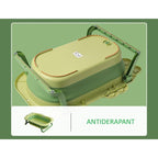 Cada Pliabila pentru Baie, din PP+TPR, pentru Copii 0-6 Ani, Model Crocodil, Dop de Scurgere, 80x54x21 cm, Verde