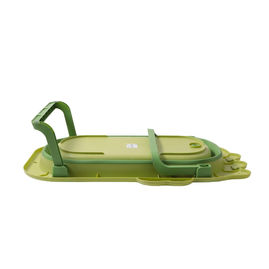 Cada Pliabila pentru Baie, din PP+TPR, pentru Copii 0-6 Ani, Model Crocodil, Dop de Scurgere, 80x54x21 cm, Verde
