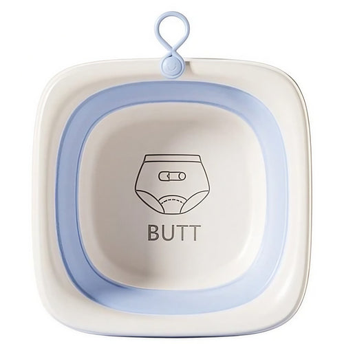 Cada Pliabila pentru Baie pentru Copii, Cadita pentru Bebelusi, Model Patrat pentru Fundulet, Albastru, 32x27.5x3.7 cm, 4 L
