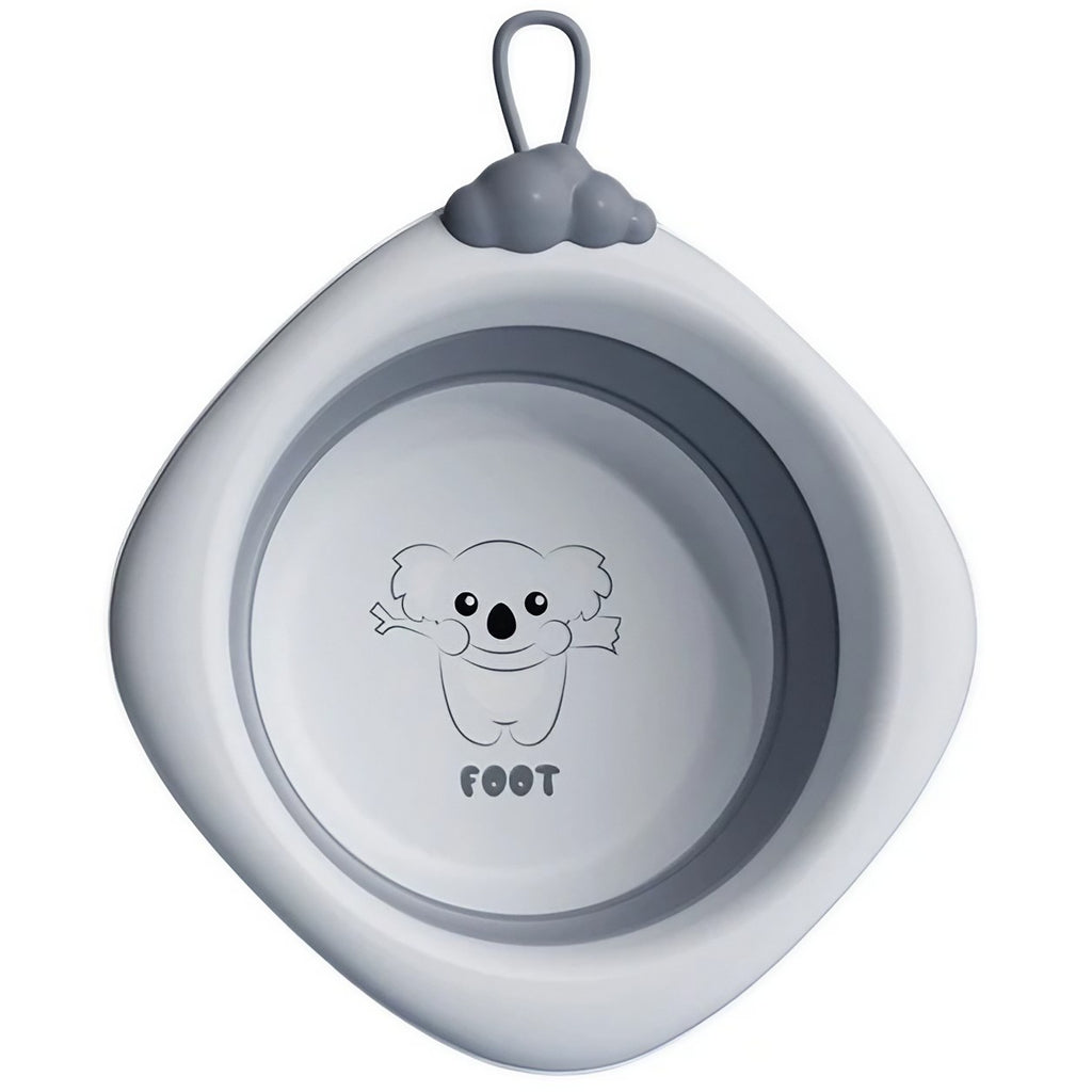 Cada Pliabila pentru Baie pentru Copii, Cadita pentru Bebelusi, Model Romb pentru Picioare Koala, Gri, 30x30x3.5 cm, 4L