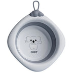 Cada Pliabila pentru Baie pentru Copii, Cadita pentru Bebelusi, Model Romb pentru Picioare Koala, Gri, 30x30x3.5 cm, 4L