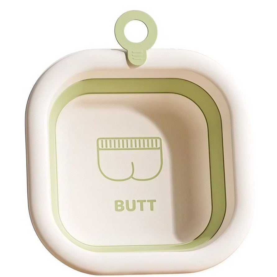 Cada Pliabila pentru Baie pentru Copii, Cadita pentru Bebelusi, Model Patrat pentru Fundulet, Verde, 30x30x3.5 cm, 3.5 L
