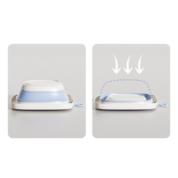 Cada Pliabila pentru Baie pentru Copii, Cadita pentru Bebelusi, Model Patrat pentru Fundulet, Albastru, 32x27.5x3.7 cm, 4 L