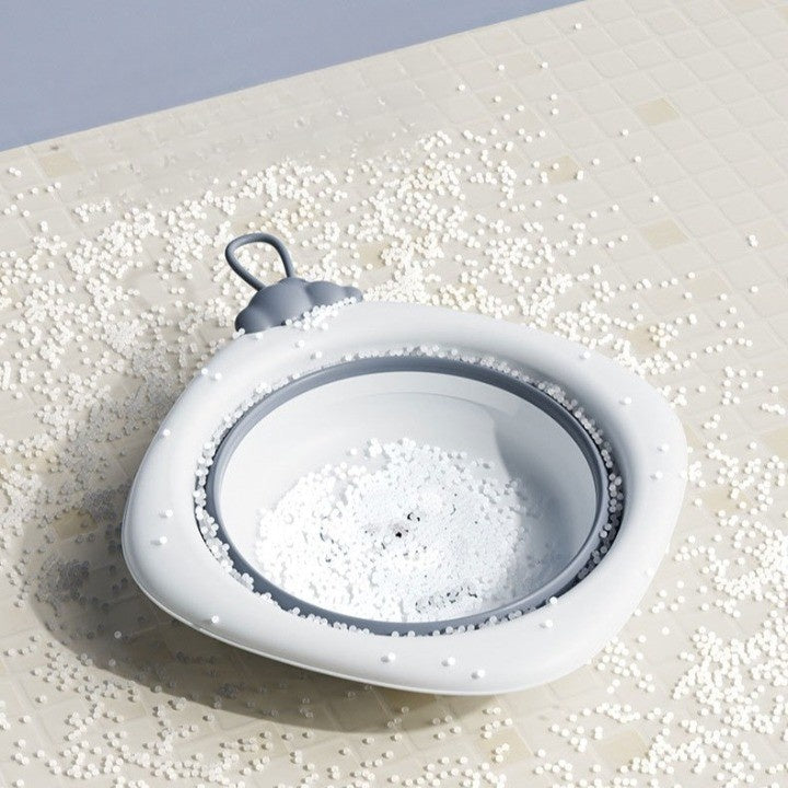 Cada Pliabila pentru Baie pentru Copii, Cadita pentru Bebelusi, Model Romb pentru Picioare Koala, Gri, 30x30x3.5 cm, 4L