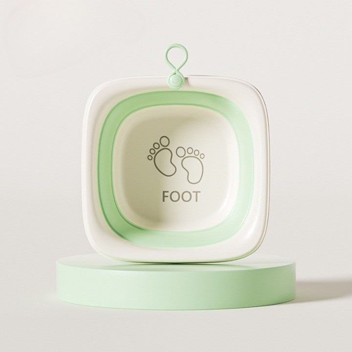 Cada Pliabila pentru Baie pentru Copii, Cadita pentru Bebelusi, Model Patrat pentru Picioare, Verde, 32x27.5x3.7 cm, 4 L