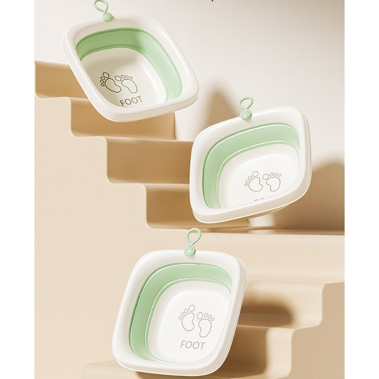Cada Pliabila pentru Baie pentru Copii, Cadita pentru Bebelusi, Model Patrat pentru Picioare, Verde, 32x27.5x3.7 cm, 4 L