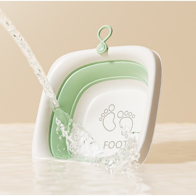 Cada Pliabila pentru Baie pentru Copii, Cadita pentru Bebelusi, Model Patrat pentru Picioare, Verde, 32x27.5x3.7 cm, 4 L