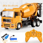 Camion Betoniera Jucarie pentru Copii, Jucarie Camion Betoniera cu Telecomanda, Jucarie de Constructie, Acumulator cu Incarcare USB, 29 x 13 x 9 cm, Galben