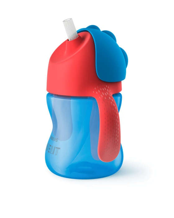 Cana cu pai flexibil Philips Avent, +9 luni, albastra, 200 ml