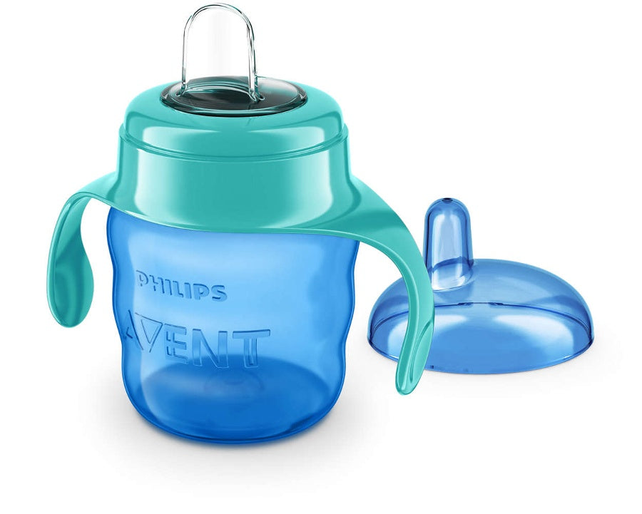 Cana cu tetina de formare Philips Avent, +6 luni, 200 ml, albastra