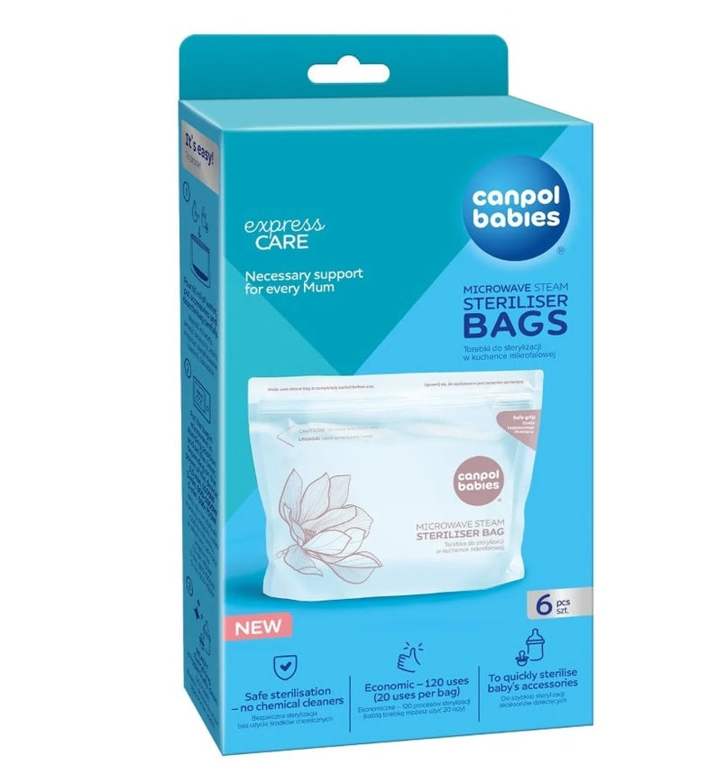 Canpol babies, saculeti pentru sterilizarea in cuptorul cu microunde, 6 buc