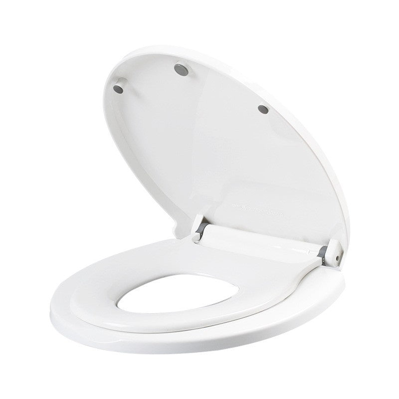 Capac de Toaleta cu Reductie 2 in 1, pentru Copii si Adulti, Coborare Lenta si Silentioasa, Instalare Usoara, din PP5 , in Forma de O, Alb