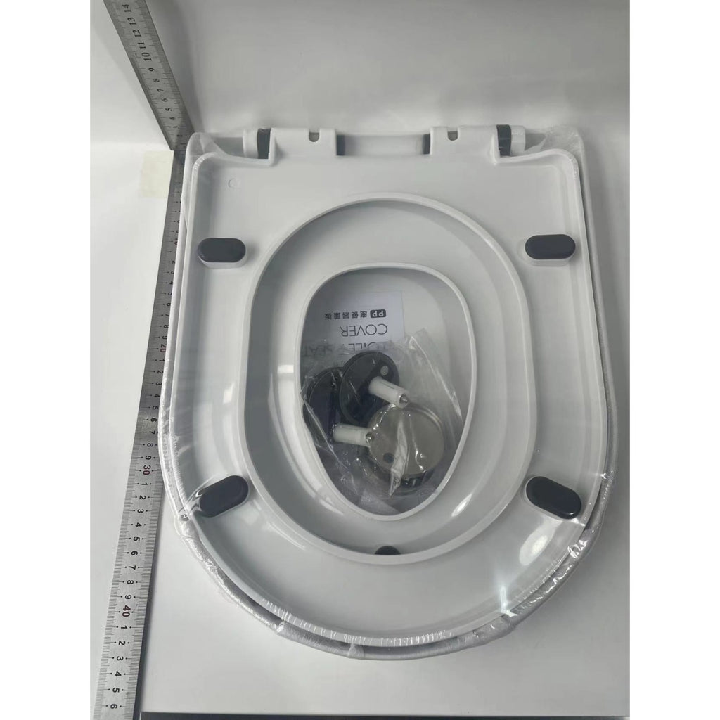 Capac de Toaleta cu Reductie 2 in 1, pentru Copii si Adulti, Coborare Lenta si Silentioasa, Instalare Usoara, din PP5 , in Forma de U Patrat, Alb