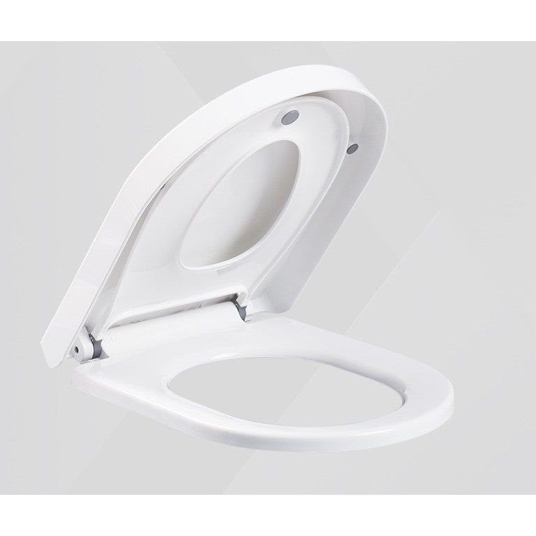 Capac de Toaleta cu Reductie 2 in 1, pentru Copii si Adulti, Coborare Lenta si Silentioasa, Instalare Usoara, din PP5 , in Forma de O, Alb