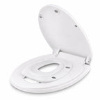 Capac de Toaleta cu Reductie 2 in 1, pentru Copii si Adulti, Coborare Lenta si Silentioasa, Instalare Usoara, din PP5 , in Forma de U Patrat, Alb