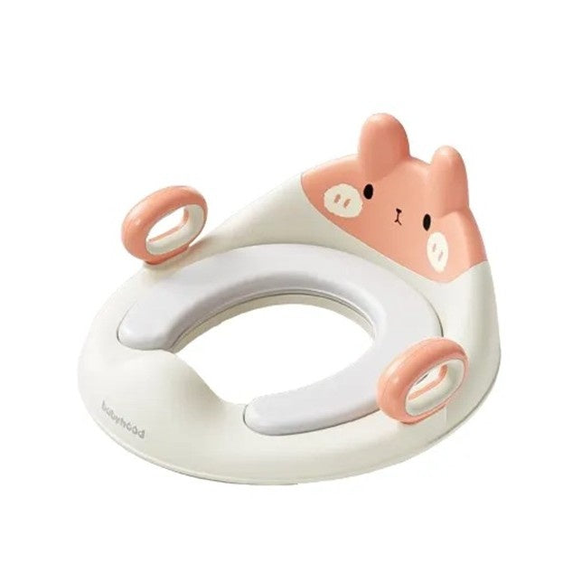 Capac WC cu Reductie, pentru Copii, cu Manere, Model Ursulet, Plastic Durabil, Roz