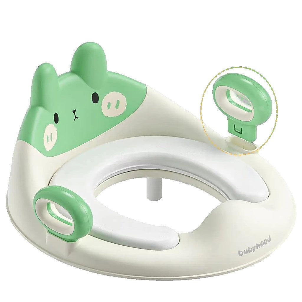 Capac WC cu Reductie, pentru Copii, cu Manere, Model Ursulet, Plastic Durabil, Verde