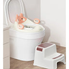 Capac WC cu Reductie, pentru Copii, cu Manere, Model Ursulet, Plastic Durabil, Roz