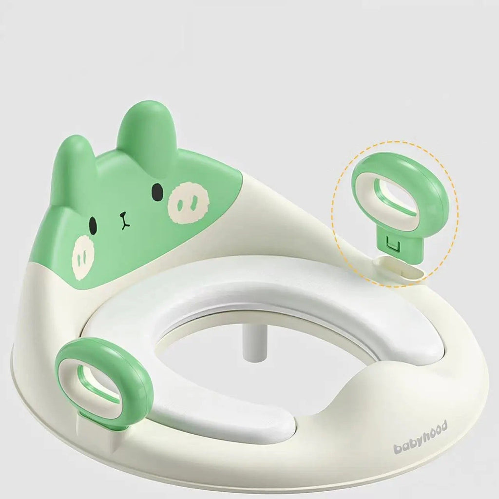Capac WC cu Reductie, pentru Copii, cu Manere, Model Ursulet, Plastic Durabil, Verde
